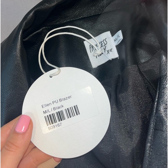 Princess polly black leather blazer - Picture 4 of 5